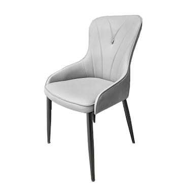 Jeffcoco Furniture PU Leather Modern Design Dining Chair,Comfortable Seat Kitchen Furniture,Grey 1 Pcs