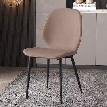 Jeffcoco Furniture Farbic Modern Design Dining Chair,Comfortable Seat Kitchen Furniture,Brown 1 Pcs