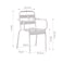 Jeffcoco Furniture Outdoor Metal Chair,Water proof,Heat Proof,Balcony Garden Stackable Arm Chair(1 PC RED)