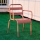 Jeffcoco Furniture Outdoor Metal Chair,Water proof,Heat Proof,Balcony Garden Stackable Arm Chair(1 PC RED)