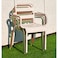 Jeffcoco Furniture Outdoor Metal Chair,Water proof,Heat Proof,Balcony Garden Stackable Arm Chair(1 PC Grey)
