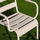 Jeffcoco Furniture Outdoor Metal Chair,Water proof,Heat Proof,Balcony Garden Stackable Arm Chair(1 PC Grey)