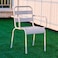 Jeffcoco Furniture Outdoor Metal Chair,Water proof,Heat Proof,Balcony Garden Stackable Arm Chair(1 PC Grey)