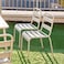 Jeffcoco Furniture Outdoor Metal Chair,Water proof,Heat Proof,Balcony Garden Stackable No Arm Chair(1 PC Grey)