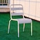 Jeffcoco Furniture Outdoor Metal Chair,Water proof,Heat Proof,Balcony Garden Stackable No Arm Chair(1 PC Grey)