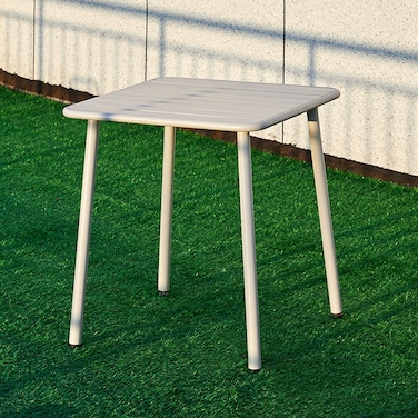 Jeffcoco Furniture Outdoor Metal Table,Water proof,Heat Proof,Balcony Garden BBQ Patio Table(1 PC Grey)