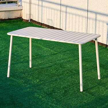 Jeffcoco Furniture Outdoor Metal Table,Water proof,Heat Proof,Balcony Garden BBQ Patio Table(1 PC Grey)