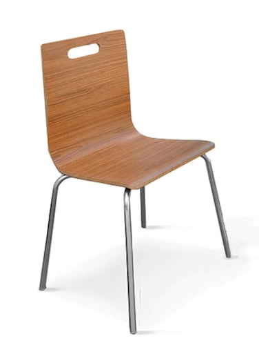 Jeffcoco Furniture Exquisite Modern Luxury Ergonomic Curved Backrest Wood - Metal Chair with Convenient Handle Hole for Dining Room &amp; Office (1 piece)