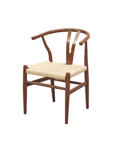 Jeffcoco Furniture Nordic - Style Metal Chair Y - Chair with Woven Seat - Ideal for Home Dining &amp; Living Spaces (1 piece brown)