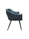 Jeffcoco Furniture Modern Grey Woven Accent Chair, Upholstered Fabric Seat, Black Metal Legs, Decorative Pillow for Living Room/Dining Room(1 piece)