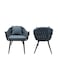 Jeffcoco Furniture Modern Grey Woven Accent Chair, Upholstered Fabric Seat, Black Metal Legs, Decorative Pillow for Living Room/Dining Room(1 piece)