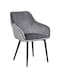Jeffcoco Furniture Modern Light Grey Velvet Armchair, Vertical Tufted Back, Black Metal Legs &ndash; Stylish Dining/Living Room Chair(Grey 1 piece)