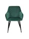 Jeffcoco Furniture Modern Light Grey Velvet Armchair, Vertical Tufted Back, Black Metal Legs &ndash; Stylish Dining/Living Room Chair(Green 1 piece)