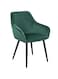 Jeffcoco Furniture Modern Light Grey Velvet Armchair, Vertical Tufted Back, Black Metal Legs &ndash; Stylish Dining/Living Room Chair(Green 1 piece)