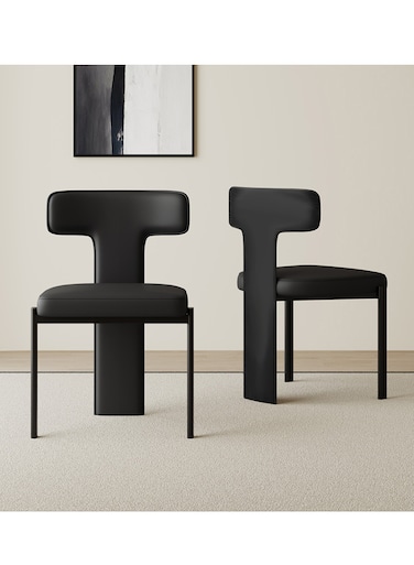 Jeffcoco Furniture Creative T - Shaped Backrest Chair   Solid Wood Dining Chair for Home/Restaurant(one piece)