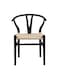 Jeffcoco Furniture Classic Y Chair (Black Frame + Beige Woven Seat), Modern Minimalist Dining/Accent Chair(one Piece)