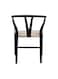 Jeffcoco Furniture Classic Y Chair (Black Frame + Beige Woven Seat), Modern Minimalist Dining/Accent Chair(one Piece)