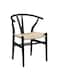 Jeffcoco Furniture Classic Y Chair (Black Frame + Beige Woven Seat), Modern Minimalist Dining/Accent Chair(one Piece)