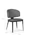 Jeffcoco Furniture Minimalist Design Grey Dining Chair, Leather Upholstery, Comfortable &amp; Durable(One Piece)
