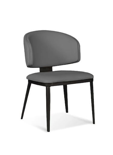 Jeffcoco Furniture Minimalist Design Grey Dining Chair, Leather Upholstery, Comfortable &amp; Durable(One Piece)