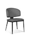 Jeffcoco Furniture Minimalist Design Grey Dining Chair, Leather Upholstery, Comfortable &amp; Durable(One Piece)