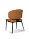 Jeffcoco Furniture Modern Caramel Upholstered Dining Chair, Black Metal Frame, Stylish Dining Seat(One Piece)