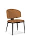 Jeffcoco Furniture Modern Caramel Upholstered Dining Chair, Black Metal Frame, Stylish Dining Seat(One Piece)