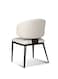 Jeffcoco Furniture Elegant White Backrest Chair, Black Metal Legs, Suitable for Living &amp; Dining Rooms(One Piece)