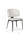 Jeffcoco Furniture Elegant White Backrest Chair, Black Metal Legs, Suitable for Living &amp; Dining Rooms(One Piece)