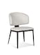Jeffcoco Furniture Elegant White Backrest Chair, Black Metal Legs, Suitable for Living &amp; Dining Rooms(One Piece)