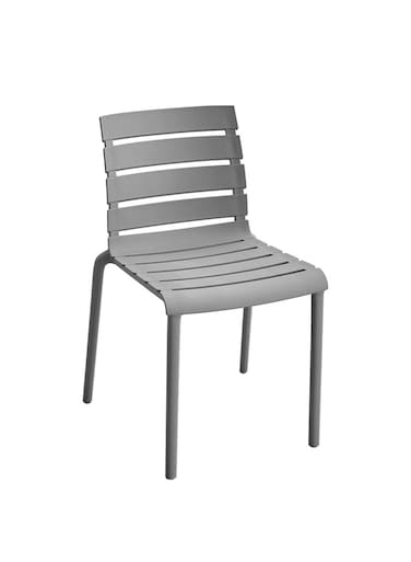 Jeffcoco Furniture Modern Grey Outdoor Stackable Plastic Chair &ndash; Weather - Resistant for Patio, Garden &amp; Backyard Use(One Piece)