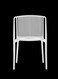 Jeffcoco Furniture Thickened White Plastic Woven Backrest Dining Chair, Simple Nordic Style Home Leisure Chair(One Piece)
