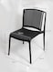 Jeffcoco Furniture Black Plastic Woven Backrest Dining Chair, Nordic Minimalist Style Home Leisure Chair(One Piece)