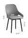 Jeffcoco Furniture Modern Grey Dining Chair with Padded Seat and Black Legs, Ergonomic Accent Chair for Kitchen, Living Room(1 piece)