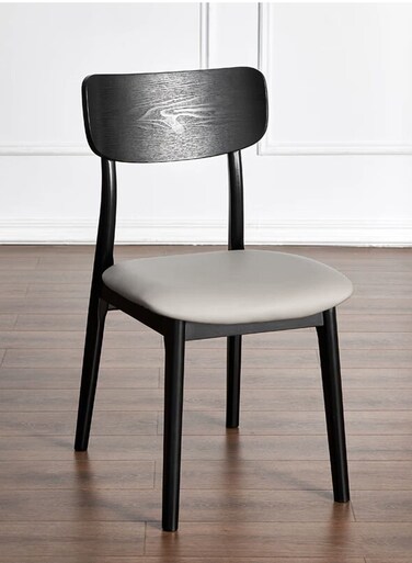Jeffcoco Furniture Modern Black Dining Chair with Padded Seat, Ideal for Kitchen and Living Room Decor(One Piece)