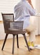 Jeffcoco Furniture Modern Brown Plastic Armchair with Comfortable Cushion for Home Office, Dining Room, Living Room(One Piece)