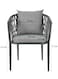 Jeffcoco Furniture Modern Gray Outdoor Woven Armchair with Comfortable Cushion and Pillow for Patio, Garden, Courtyard(One Piece)