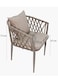 Jeffcoco Furniture Modern Light Beige Outdoor Woven Armchair with Comfortable Cushion and Pillow for Patio, Garden, Courtyard(One Piece)