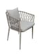 Jeffcoco Furniture Modern Light Beige Outdoor Woven Armchair with Comfortable Cushion and Pillow for Patio, Garden, Courtyard(One Piece)