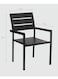 Jeffcoco Furniture Modern Black Outdoor Iron and WPC Armchair, Suitable for Patio, Garden and Courtyard(One Piece)