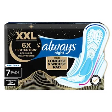 Always Dreamzz pad Cotton Soft Maxi Thick  Night Long Sanitary Pads with Wings  7 Pads