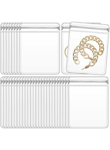 LBOYLOVE&reg; 100Pcs PVC Jewelry Pouches Clear Zipper Bags,Transparent Bag,Anti Oxidizing Earrings Storage Bags for Storage Jewelry Packing Bags (8x12CM)