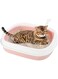 HopHop Cat Litter Box &ndash; Large Litter Tray with Rim Anti Germ Pet Toilet Easy to Clean, Litter Basin for Cats, Small Dogs and Rabbits, Durable and Lightweight (pink) (pink)