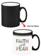 Color Changing Heat Sensitive Ceramic Mug, Image Revealed When HOT Liquid is Added! Faith over fear