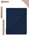 Blue Striped Microfiber Fitted Bedsheet with Deep Pocket for a Snug Fit, Breathable, Machine Washable for Optimal Protection, Available in King, Queen and Single Sizes, Without Pillow Cover