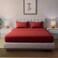 MUSA Striped 3 Piece Fitted Sheet Set Queen Size - Red