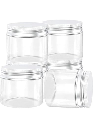 FUFU 16 Ounce Plastic Jars Clear Plastic Mason Jars Storage Containers Wide Mouth With Lids For Kitchen &amp; Household Storage Airtight Container 6 PCS