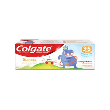 Colgate Kids 0% Artifical 3-5 Years Natural Orange Flavor Fluoride Free Toothpaste 60ml