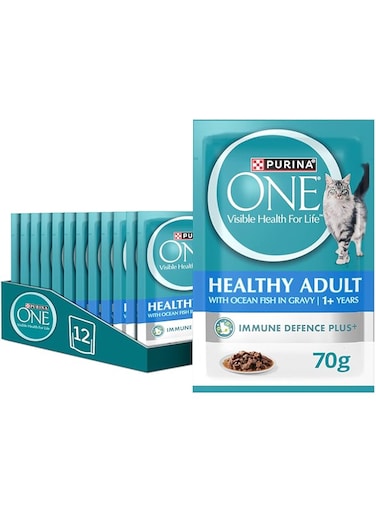 PURINA ONE Wet Cat Healthy Adult with Ocean Fish 70g Pack of 12