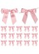 Satin Ribbon Bows, 50 Pack Pink Twist Tie Decorative Bows for Gifts, Party, Wedding Decor